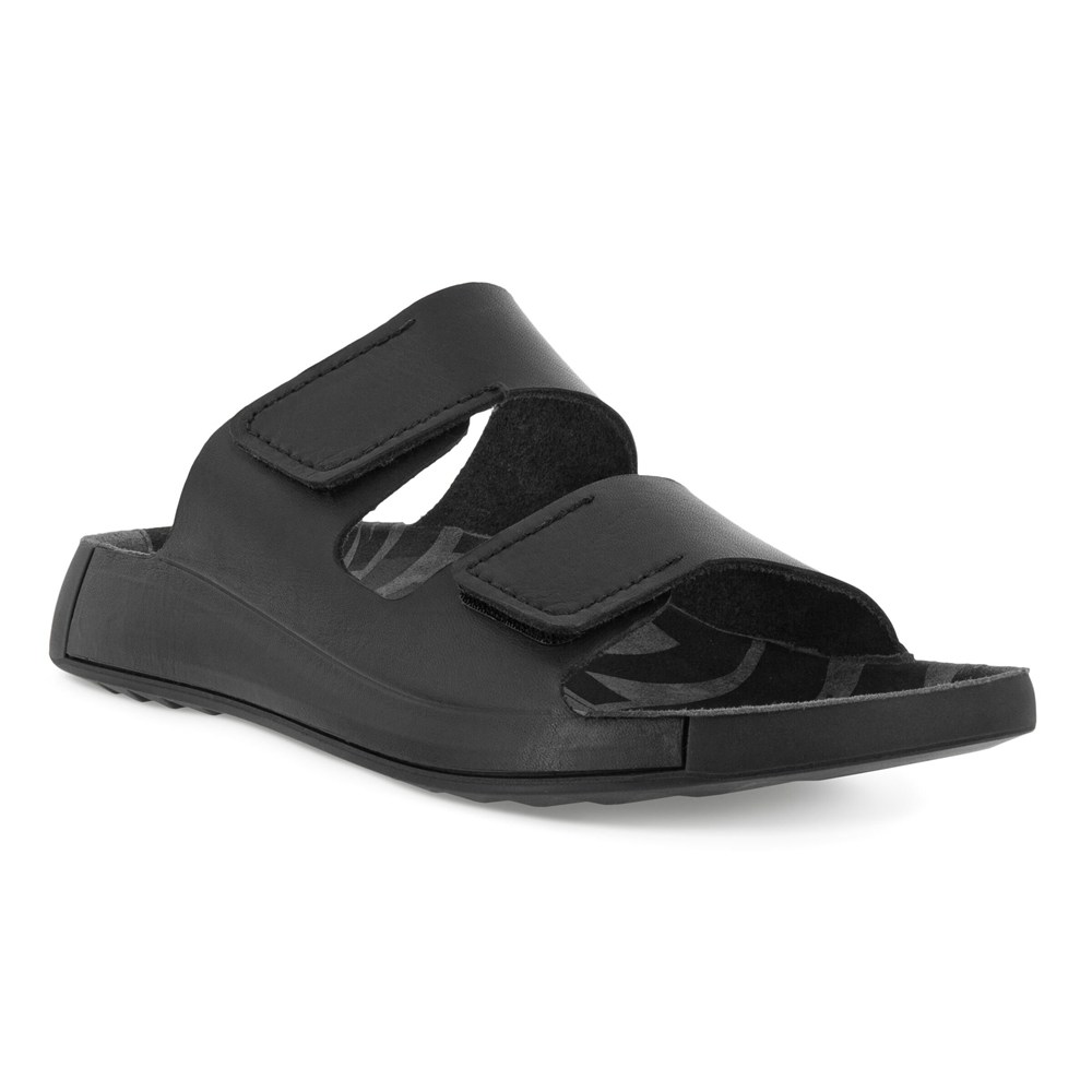 ECCO Mens Sandals Black - 2Nd Cozmo Flat - KGY-879632